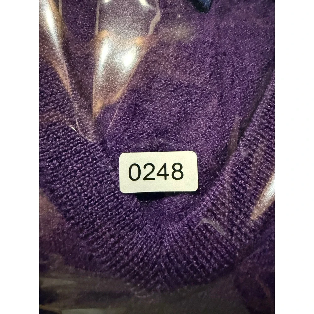 Polo Ralph Lauren Custom Fit V-Neck Sweater Mens S Purple Merino Wool Italian